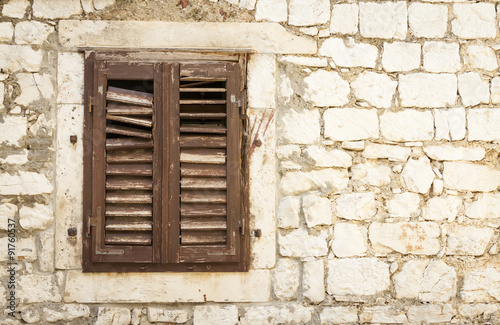 stone wall with window