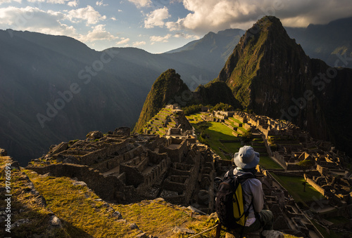 Last sunlight on Machu Picchu, Peru