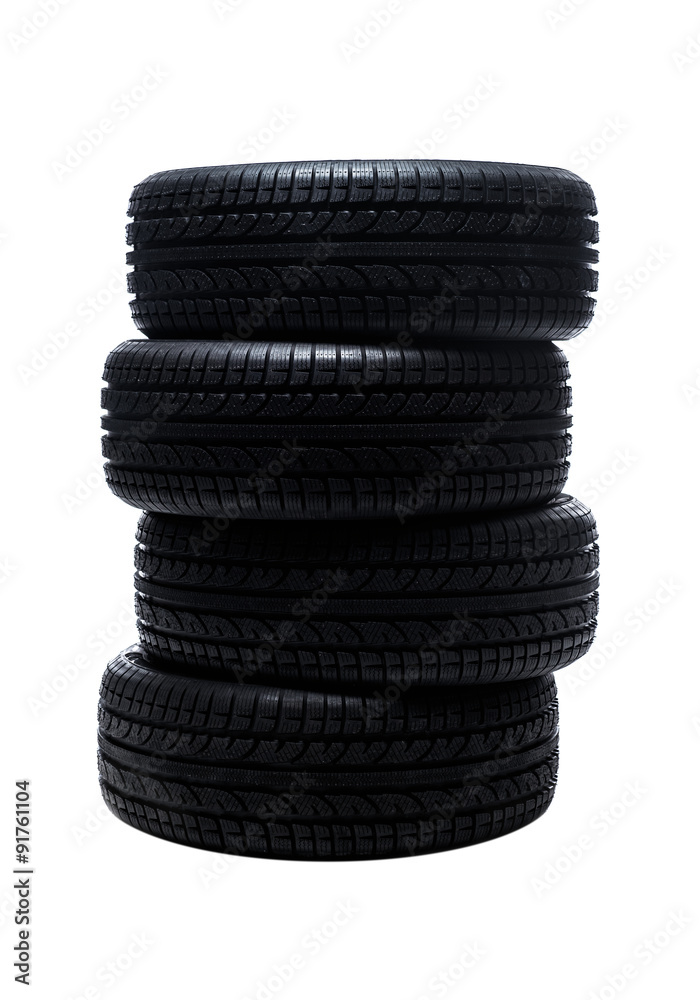 Tires isolated on white background Tires isolated on white background