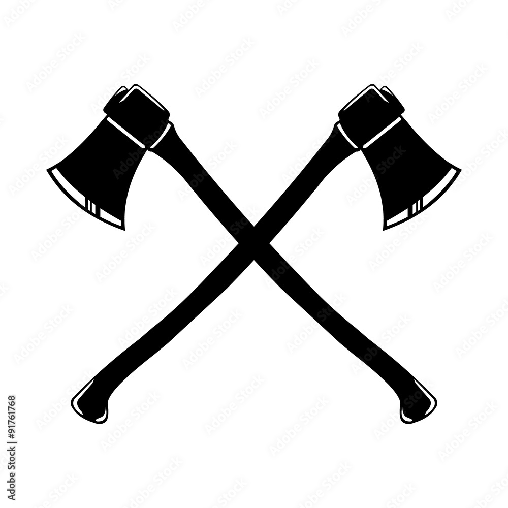 Crossed silhouette Axes icon illustration - A vector illustration  silhouette of crossed axes. Crossed blades for battle or war. Stock Vector  | Adobe Stock
