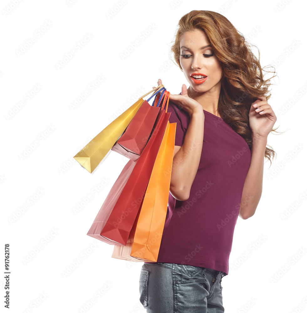 Woman and autumn shopping Woman and autumn shopping