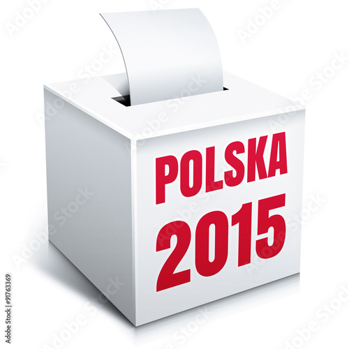 Urna wyborcza z napisem "POLSKA 2015"