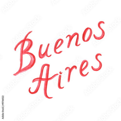 Watercolor letters. Buenos Aires. 
