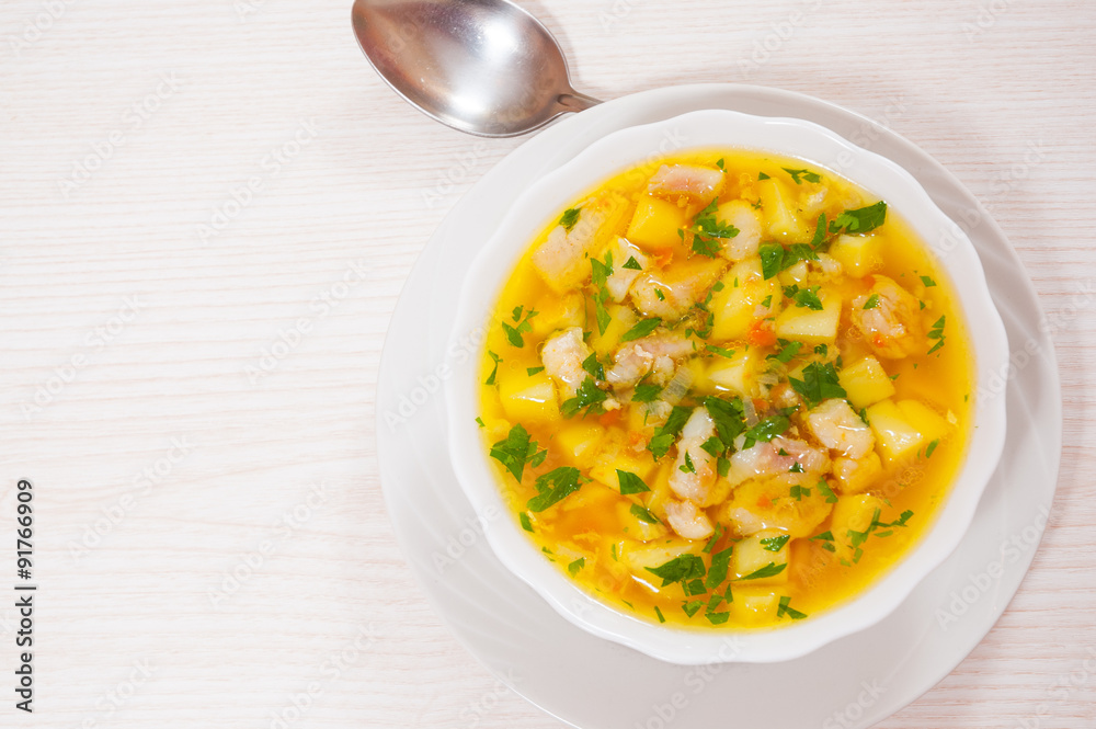 Fish soup with vegetables