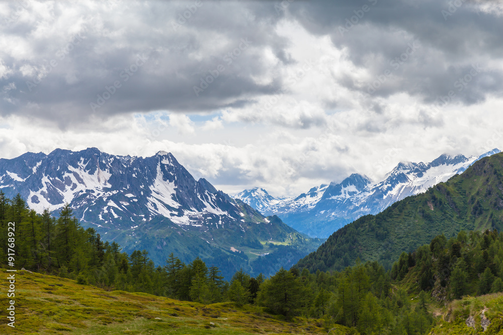 Panorama view of the Alps in Ticino