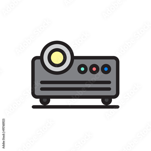 Projector icon in modern and cartoon style photo