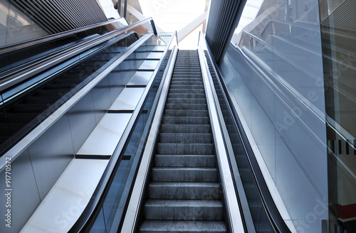 Empty escalator stairs 