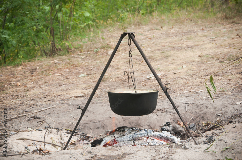cooking on a fire cooking on a fire