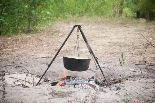 cooking on a fire