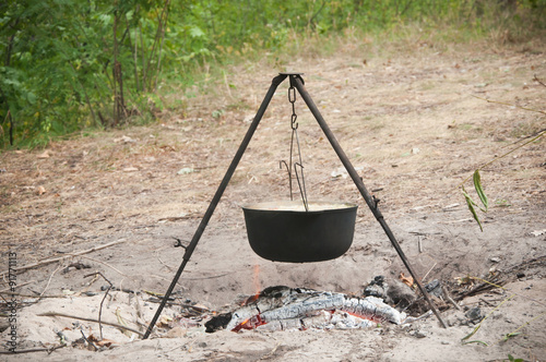 cooking on a fire