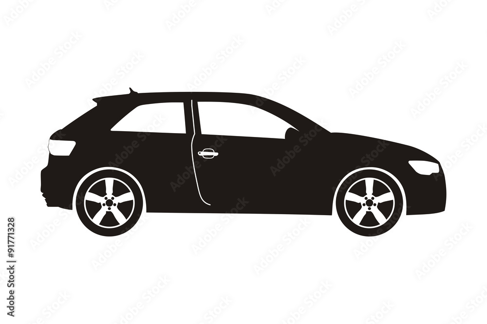 icon car hatchback black on the white background