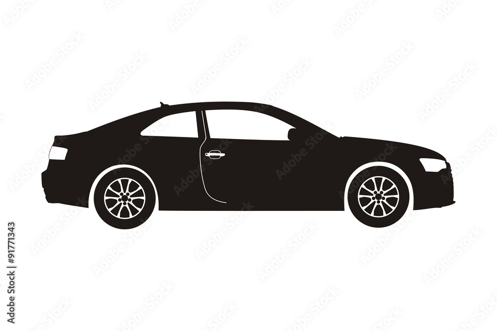 icon car sedan black on the white background