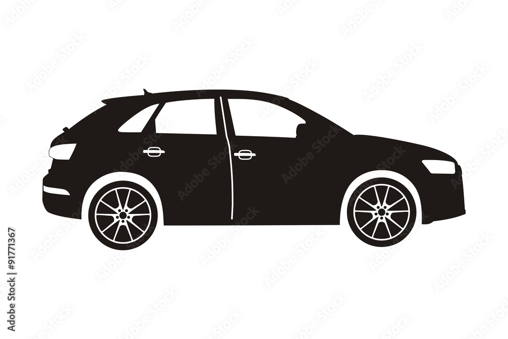 icon car crossover black on the white background