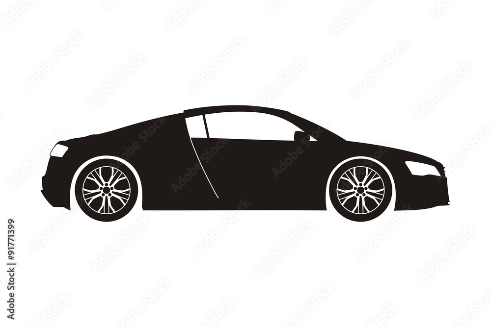 icon car sedan black on the white background