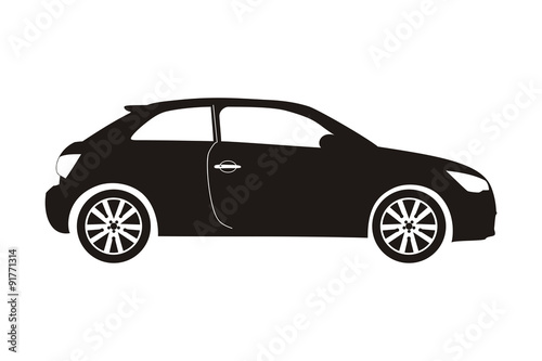 icon car hatchback black on the white background © alyadc