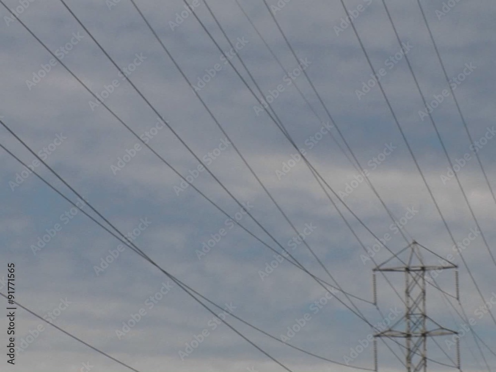 Electrical wires are held up by towers. Electrical wires are held up by towers.