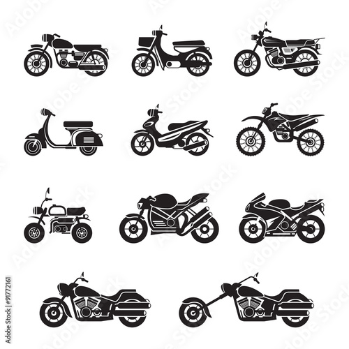 Motorcycle Riders, Bikers, Black and white, Silhouette photo