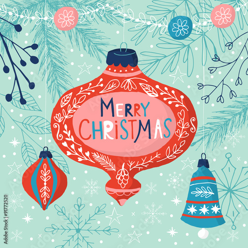 Merry Christmas hand drawing vector illustration