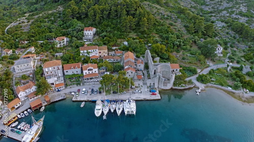 Village Polace on island Mljet, aerial