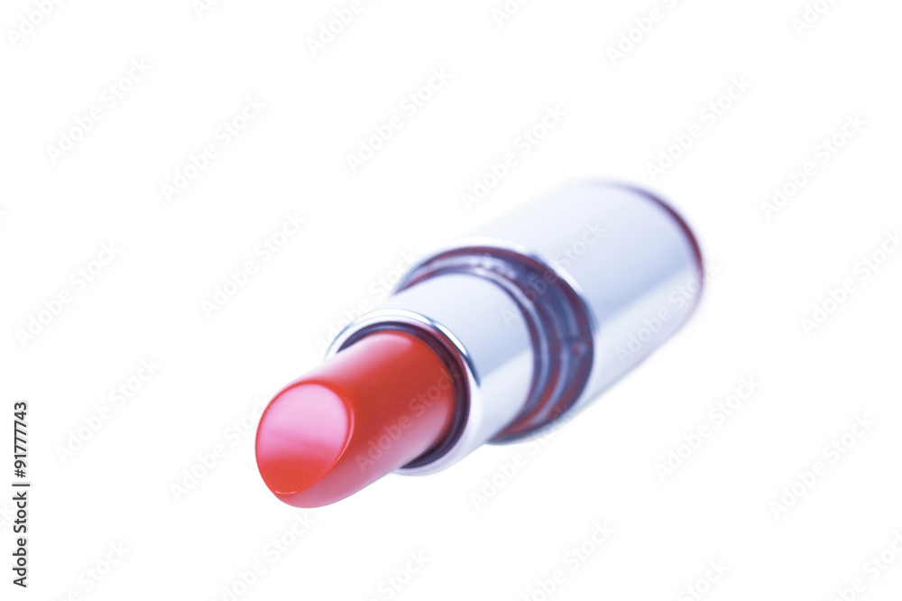 One open lipstick isolated on white background One open lipstick isolated on white background
