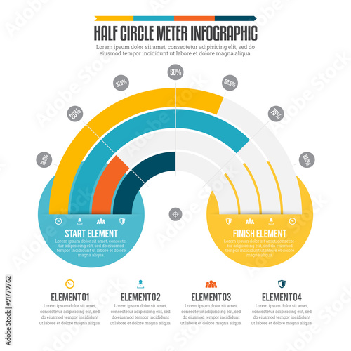 Half Circle Meter Infographic