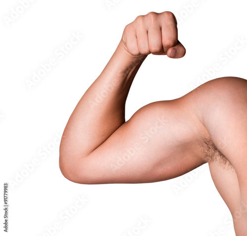 Close up on a bodybuilder biceps