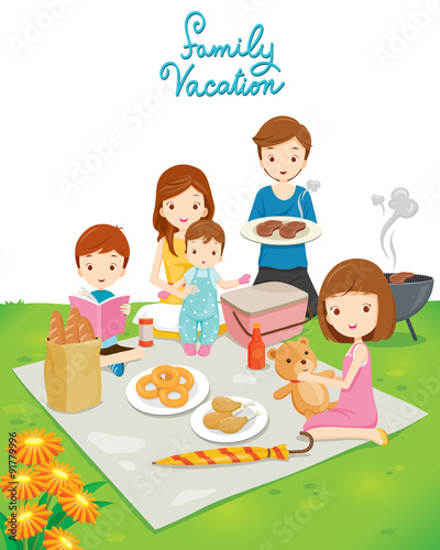 Family Picnic in Public Park, Vacations, Holiday, Eating, Relationship, Togetherness, Lifestyle
