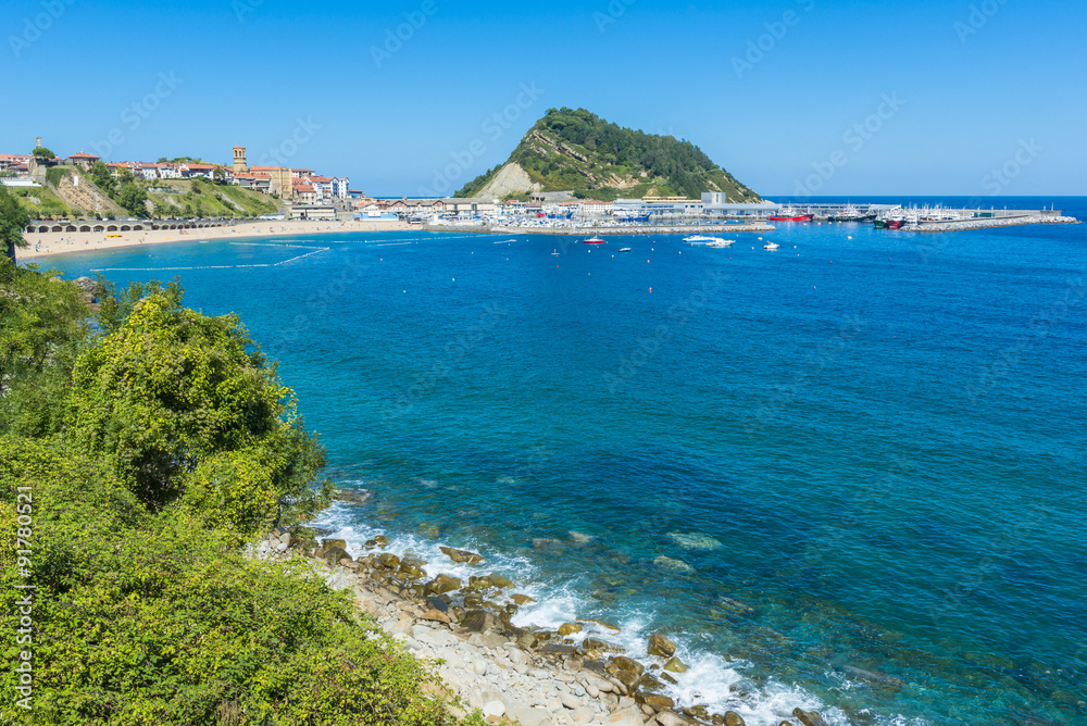 Coast of Basque Country, Getaria as background (Spain)