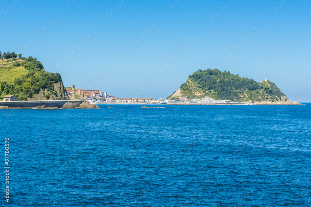 Coast of Basque Country, Getaria as background (Spain)