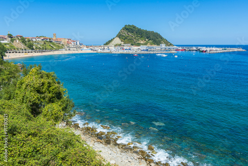 Coast of Basque Country  Getaria as background  Spain 