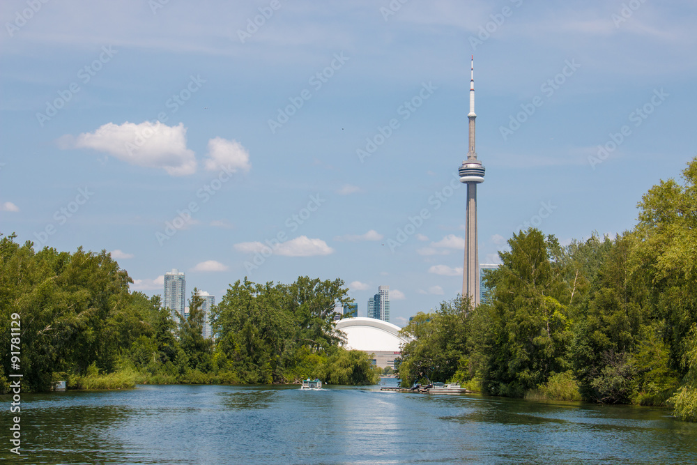 Obraz premium Toronto Skyline Panoramic View from the Toronto Islands Canada