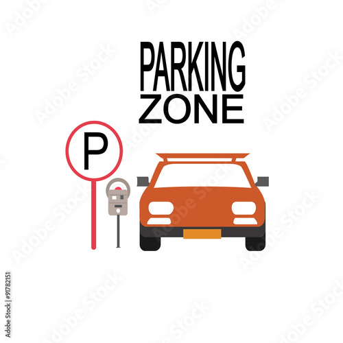 parking zone illustration over white color background