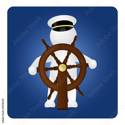 Captain behind the steering wheel