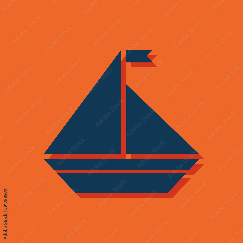 Vector icon of yacht Vector icon of yacht