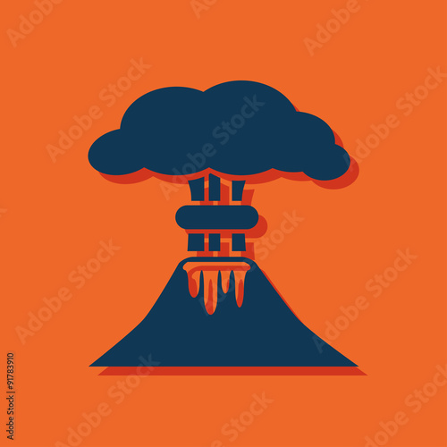 volcano mountain erupting icon