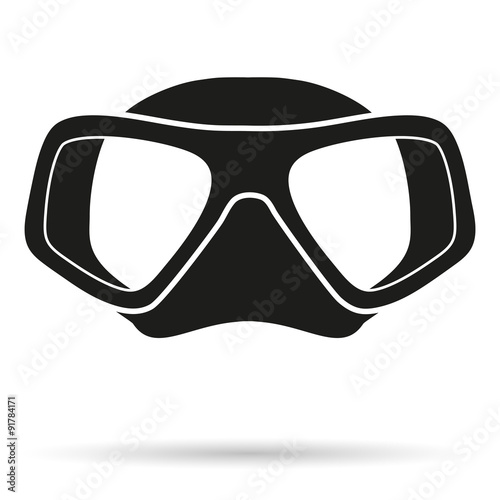Silhouette symbol of Underwater diving scuba mask