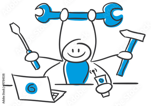 Stick Figure Series Blue
