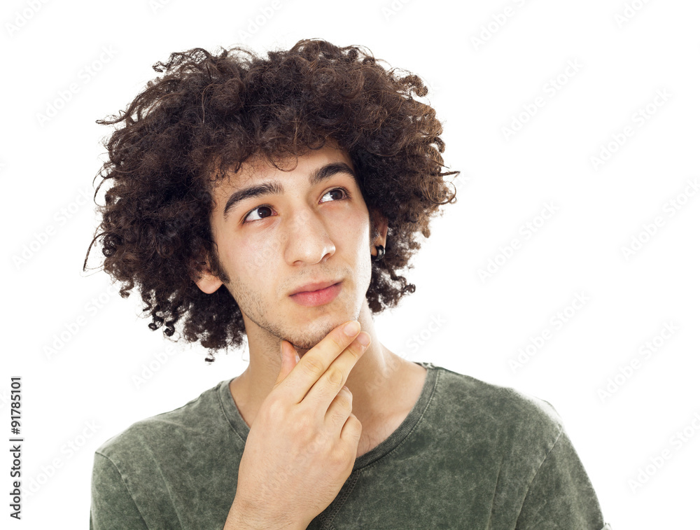 Portrait of thinking young man