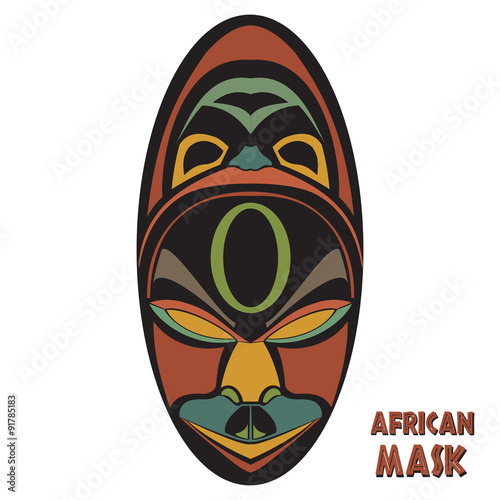 African Mask on a white background