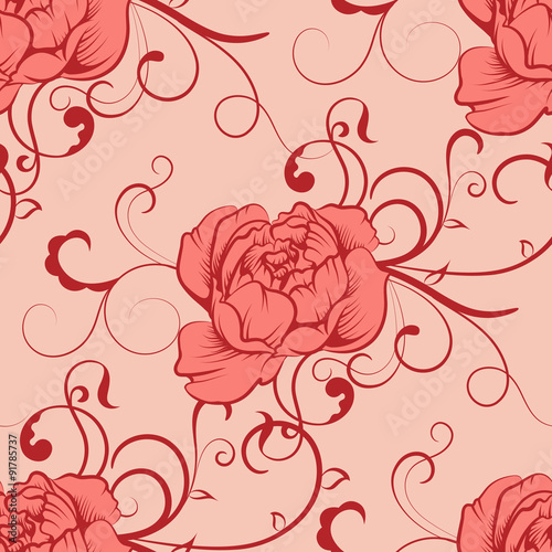 Luxurious color peony pattern