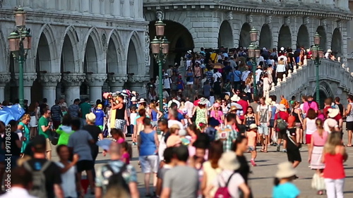 Tourist Visiting Venice at Veneto Italy