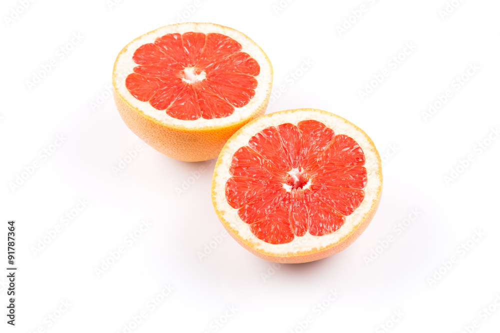 slice of grapefruit isolated on white background slice of grapefruit isolated on white background