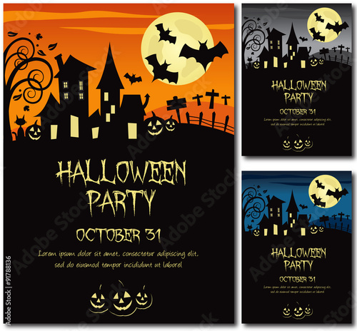 Halloween party invitation poster