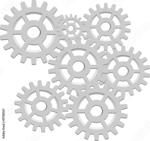 illustration of gears on white background