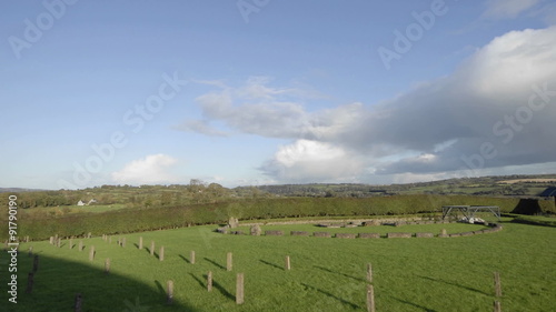 Time lapse of sundials and clouds passing over Newgrange, Donore, County Meath, Ireland. photo