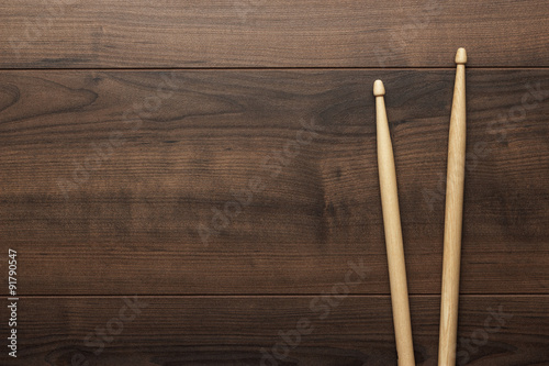 wooden drumsticks on wooden table