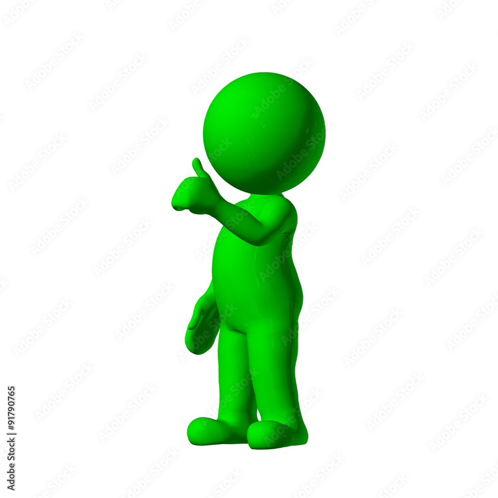 green 3D People - agree 3 - isolated on white background green 3D People - agree 3 - isolated on white background