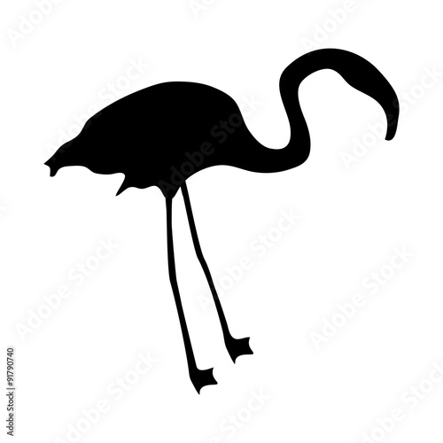 flamingo silhouette on a white background