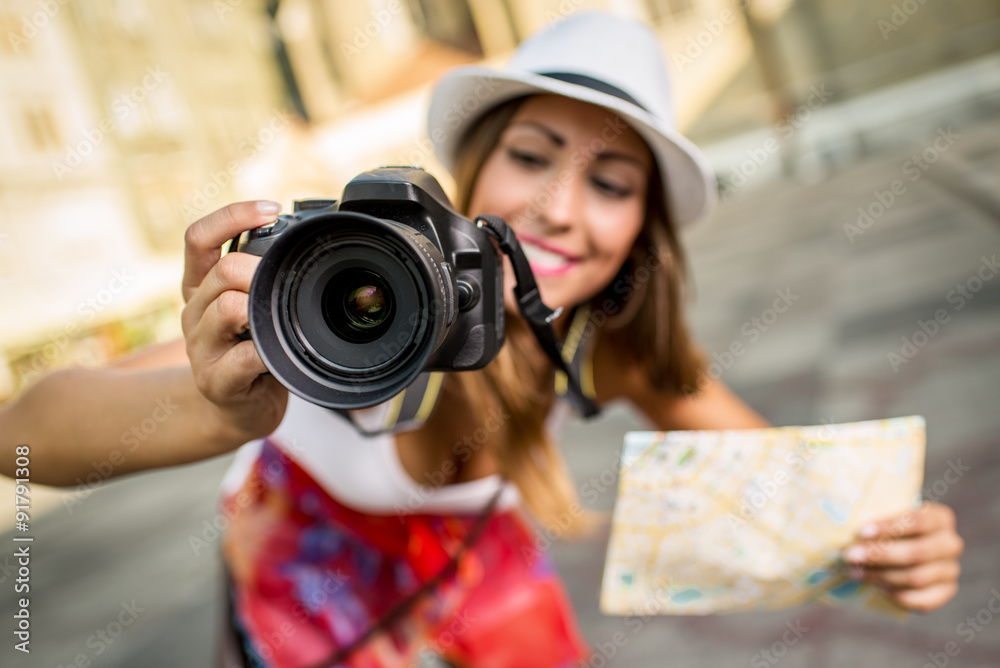 Beautiful Woman Tourist Beautiful Woman Tourist