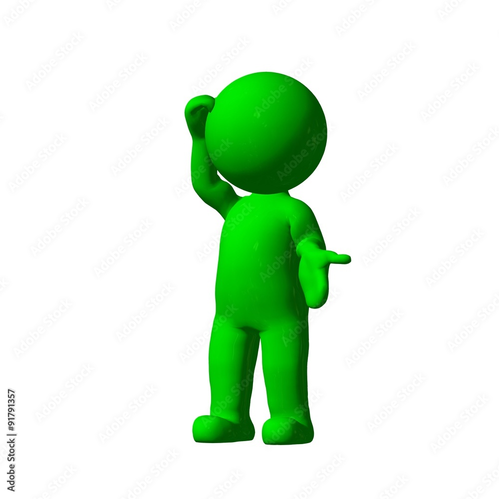 green 3D People - explain - isolated on white background green 3D People - explain - isolated on white background